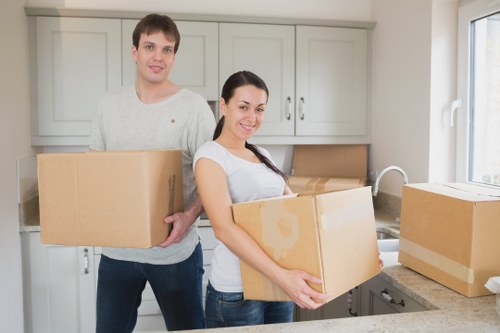 Checklist and packing supplies used for a removal company job in Rotherhithe